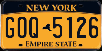 NY license plate GOQ5126