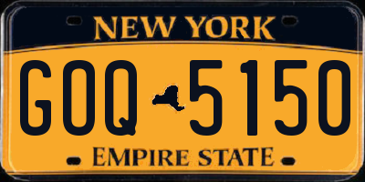 NY license plate GOQ5150