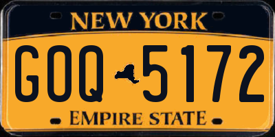 NY license plate GOQ5172
