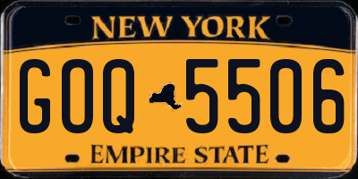 NY license plate GOQ5506