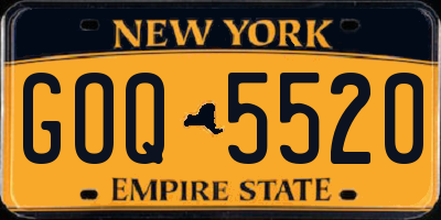 NY license plate GOQ5520