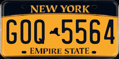 NY license plate GOQ5564