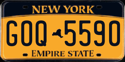 NY license plate GOQ5590