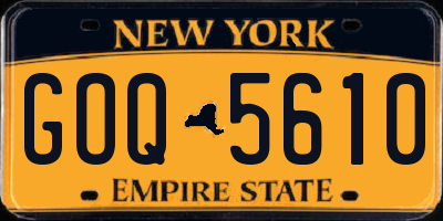 NY license plate GOQ5610