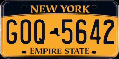 NY license plate GOQ5642