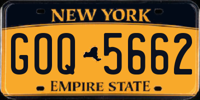 NY license plate GOQ5662