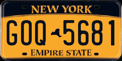 NY license plate GOQ5681