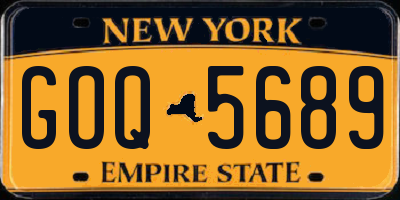 NY license plate GOQ5689