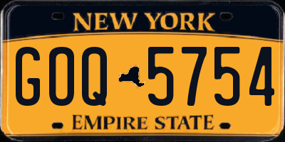 NY license plate GOQ5754