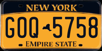 NY license plate GOQ5758
