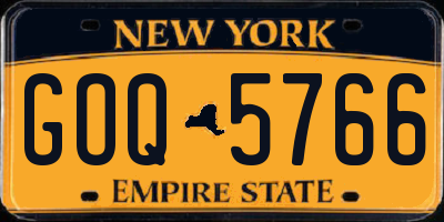 NY license plate GOQ5766