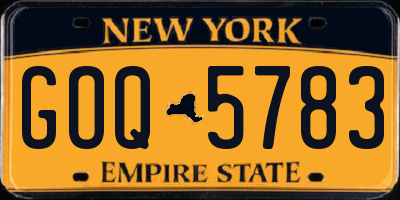 NY license plate GOQ5783