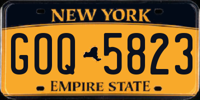 NY license plate GOQ5823