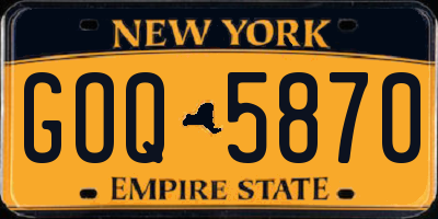 NY license plate GOQ5870