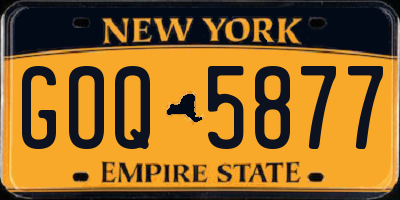 NY license plate GOQ5877