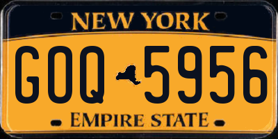 NY license plate GOQ5956