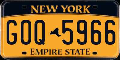 NY license plate GOQ5966