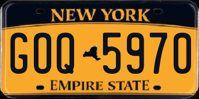 NY license plate GOQ5970