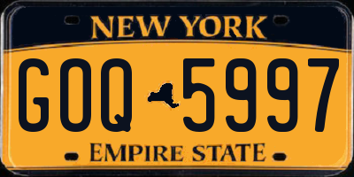 NY license plate GOQ5997