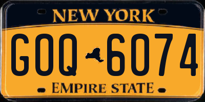 NY license plate GOQ6074