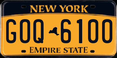 NY license plate GOQ6100