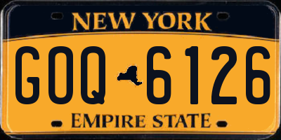 NY license plate GOQ6126