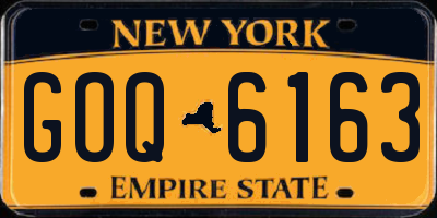 NY license plate GOQ6163