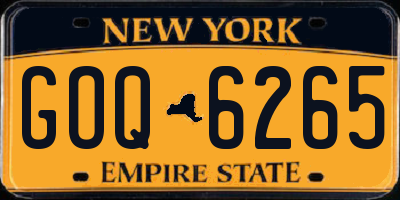 NY license plate GOQ6265
