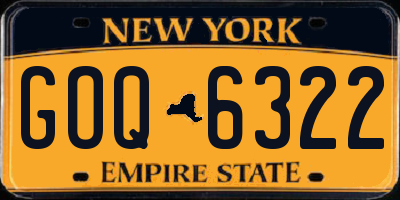 NY license plate GOQ6322