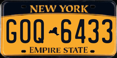 NY license plate GOQ6433