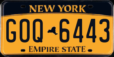 NY license plate GOQ6443