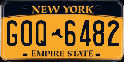 NY license plate GOQ6482