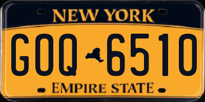 NY license plate GOQ6510