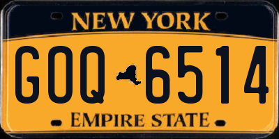 NY license plate GOQ6514