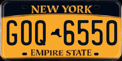 NY license plate GOQ6550