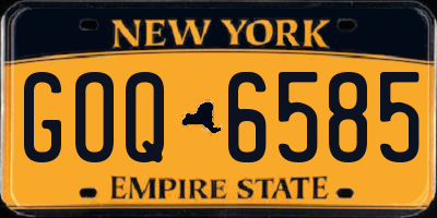 NY license plate GOQ6585