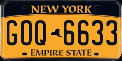 NY license plate GOQ6633