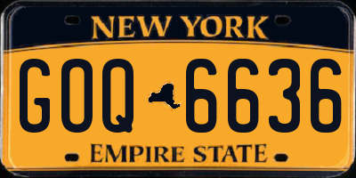 NY license plate GOQ6636
