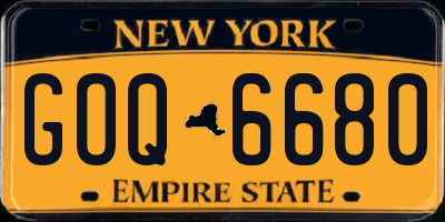 NY license plate GOQ6680