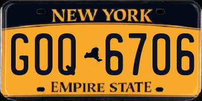 NY license plate GOQ6706