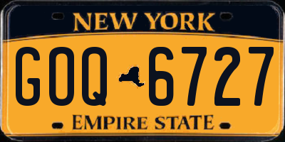NY license plate GOQ6727