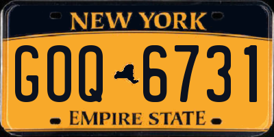NY license plate GOQ6731