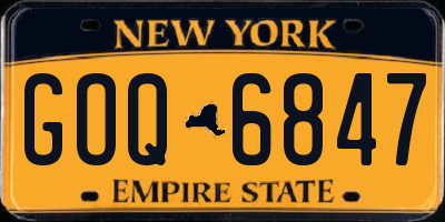 NY license plate GOQ6847