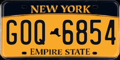 NY license plate GOQ6854