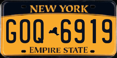 NY license plate GOQ6919