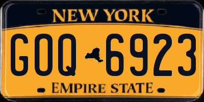NY license plate GOQ6923