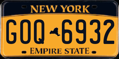 NY license plate GOQ6932