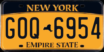NY license plate GOQ6954