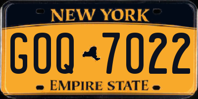NY license plate GOQ7022