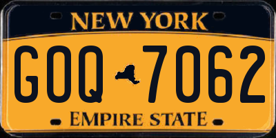 NY license plate GOQ7062